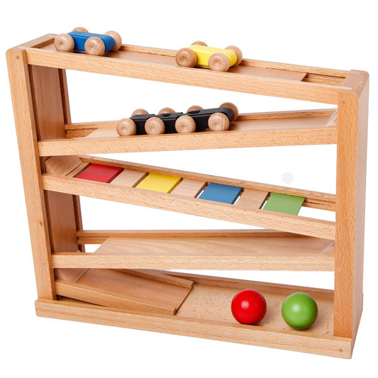 Migargle Wooden Ramp Racer full set ready for toddler play and learning