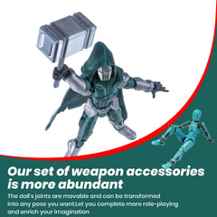 MIGESS T13 figure with silver chainsaw weapon for impact