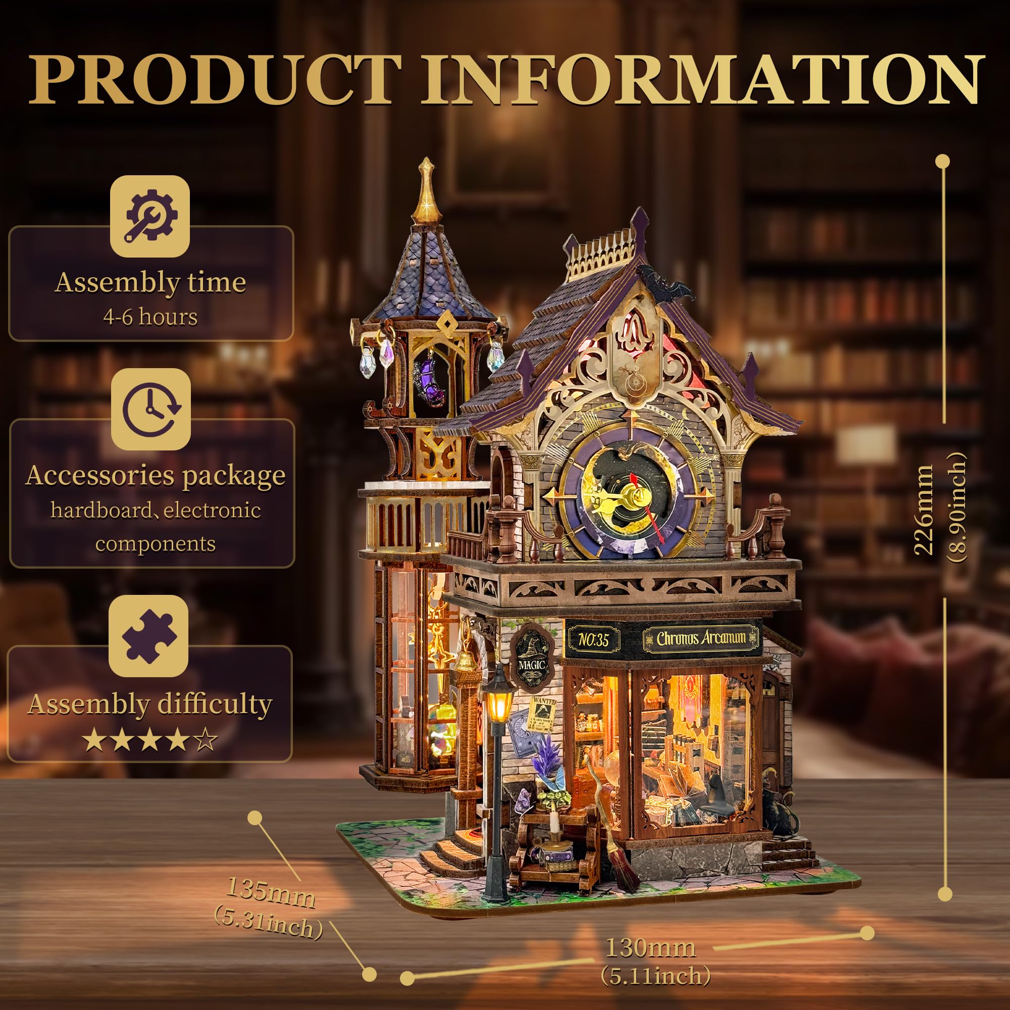 Miggley Time Magic Club miniature clock shop with glowing lights