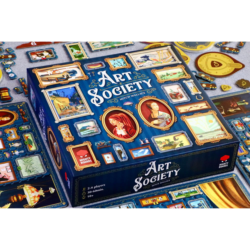 Mighty Boards Art Society gallery-room visualizes a stylish wall display during game night.