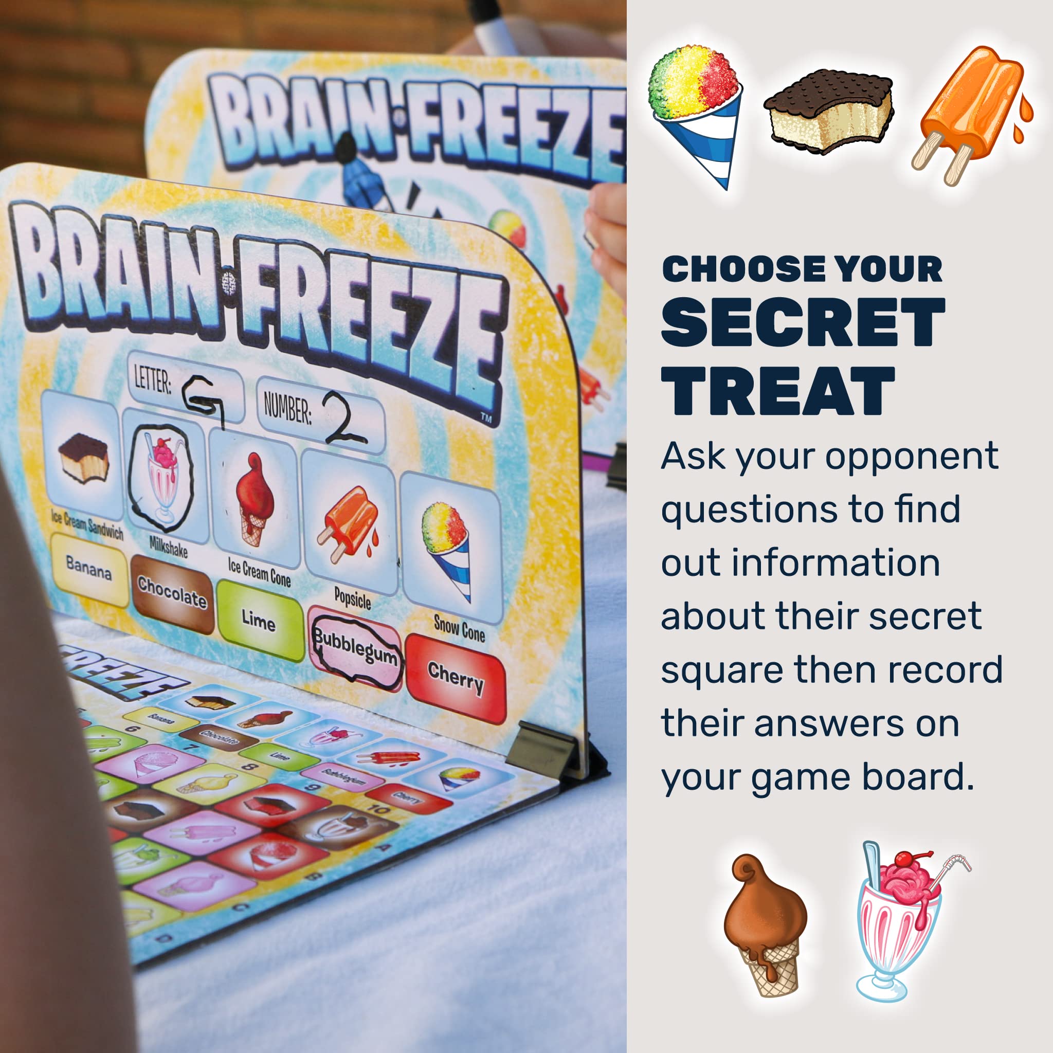 Dry erase markers for quick notes during Brain Freeze rounds.