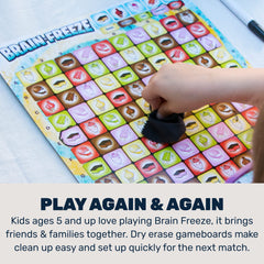 Bright storage box keeps Brain Freeze pieces organized.