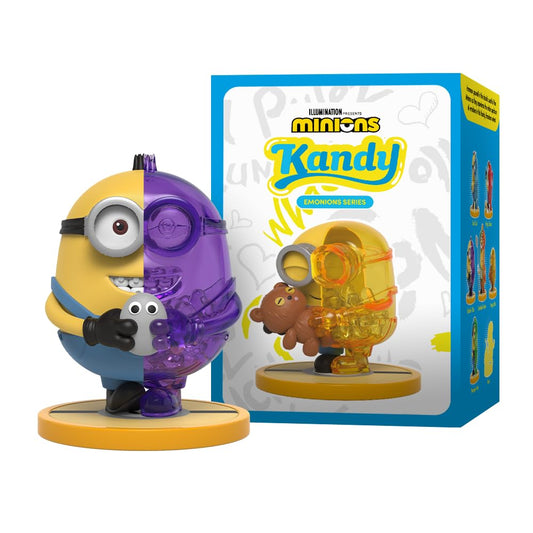 Mighty Jaxx Kandy Minions Emonions blind box figure on display stand for collection
