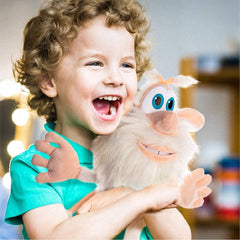 Booba plush demonstrating hug-action, a comforting companion