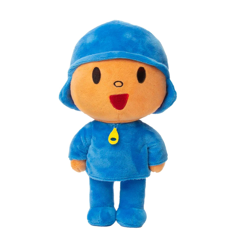 Mighty Mojo Pocoyo plush face detail showcases authentic character features for imaginative play.