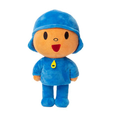 Mighty Mojo Pocoyo plush face detail showcases authentic character features for imaginative play.