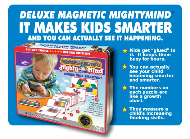 MightyMind puzzle progress display shows kid's achievement while solving increasingly complex tasks.