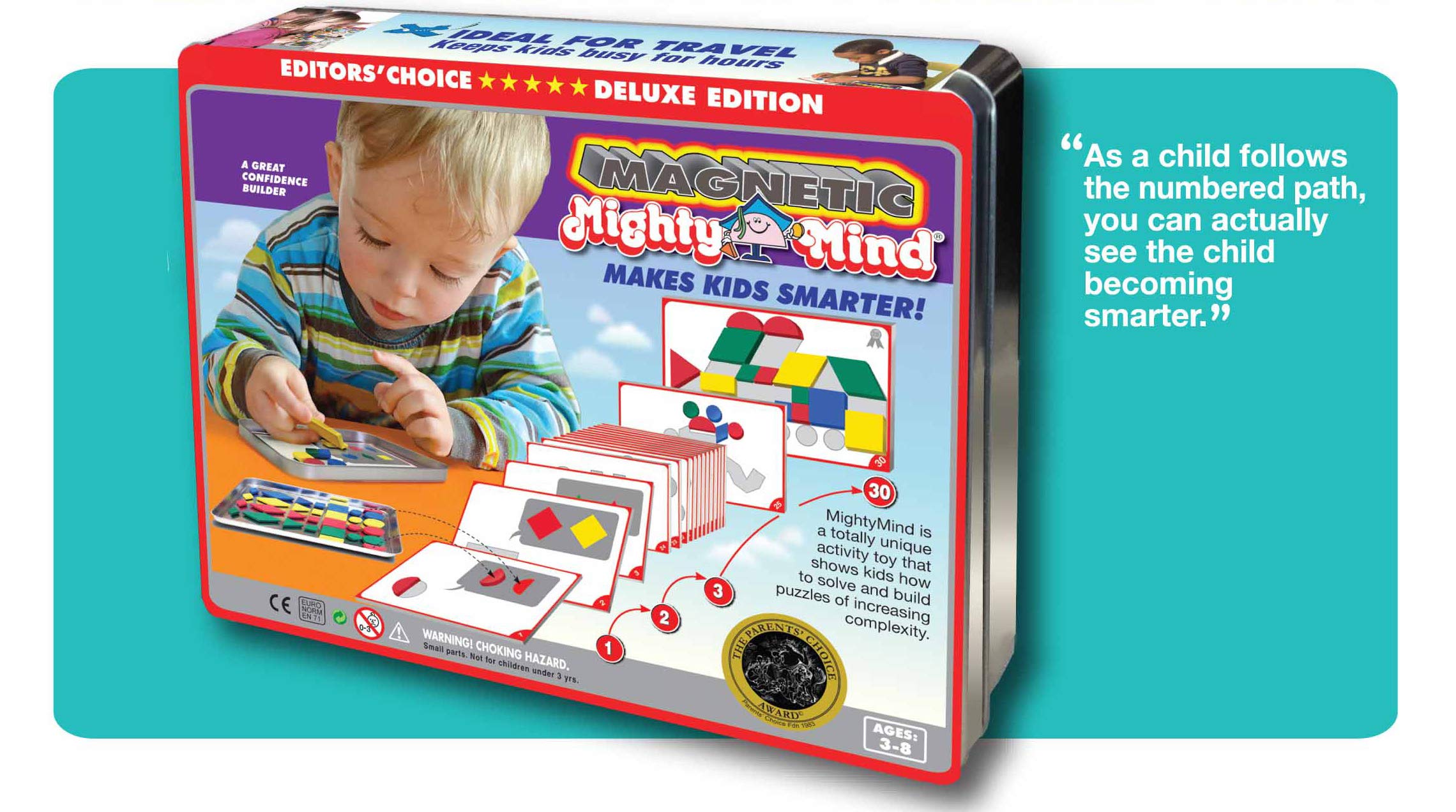MightyMind Deluxe magnetic edition on-the-go construction promotes durable, mess-free learning.