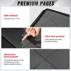 Migitec 16-pocket binder interior pages reveal colors and details with crystal-clear clarity.