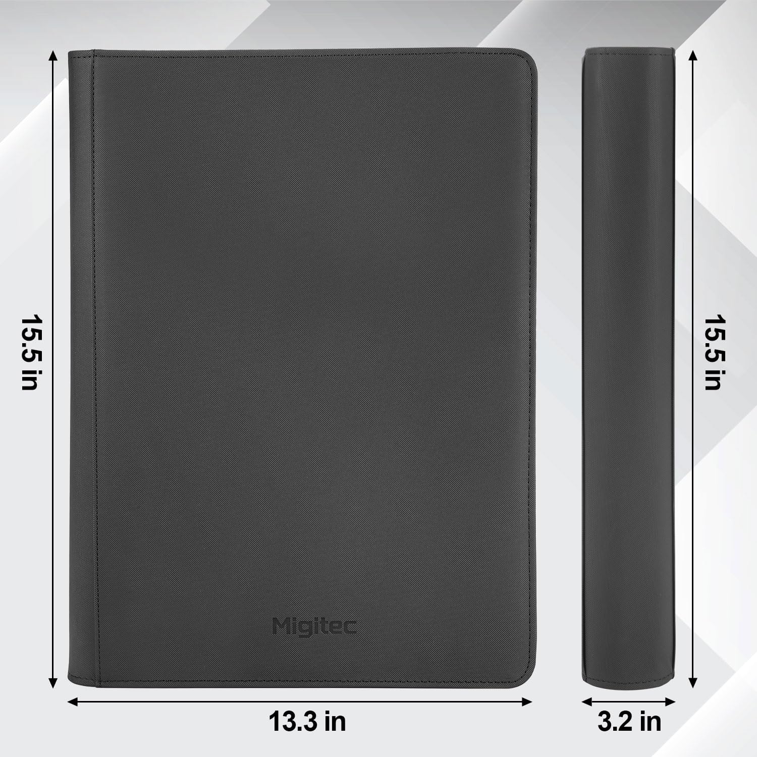 Migitec 16-pocket binder on-shelf display keeps collections organized and approachable.
