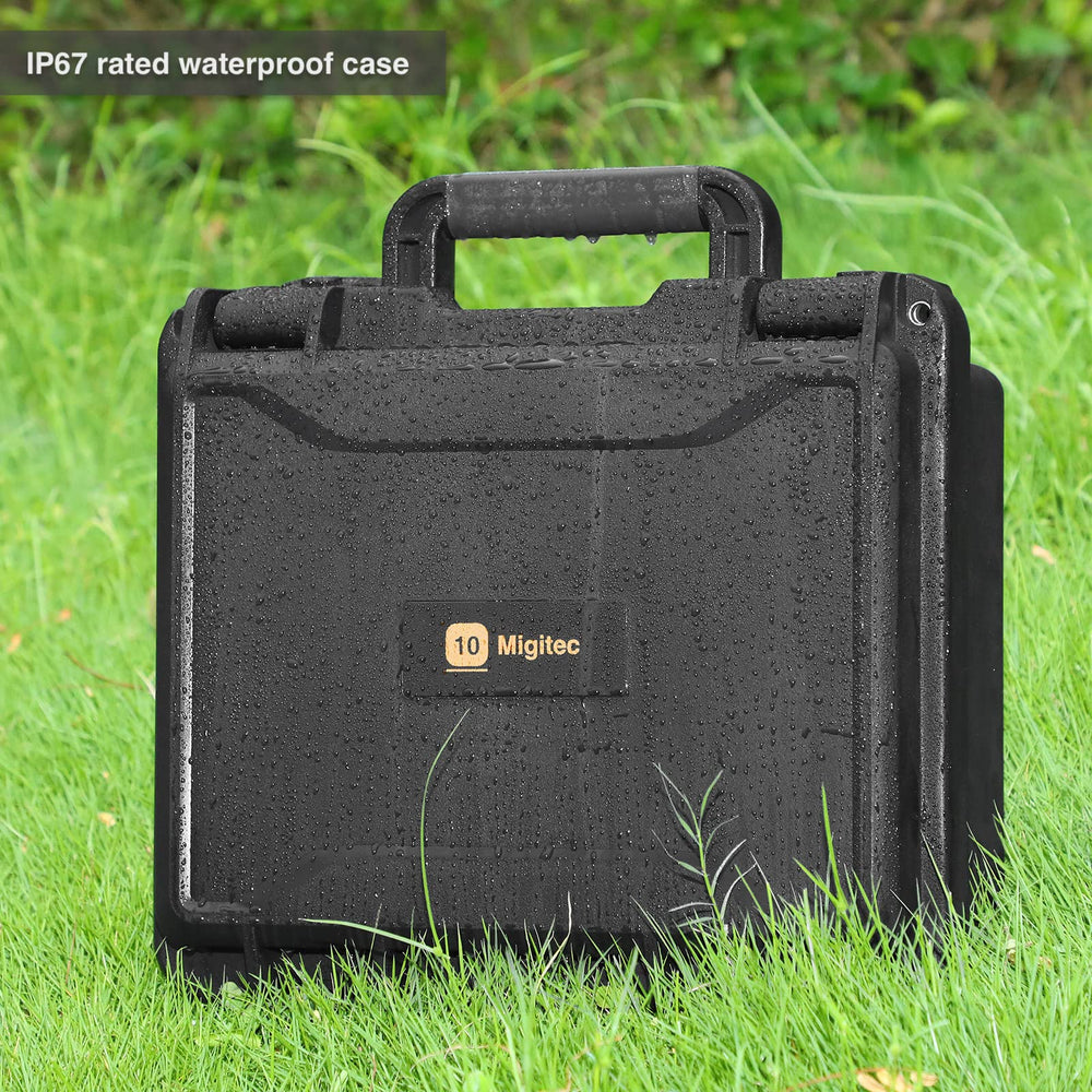 Migitec portable design with ergonomic handle simplifies collecting trips.