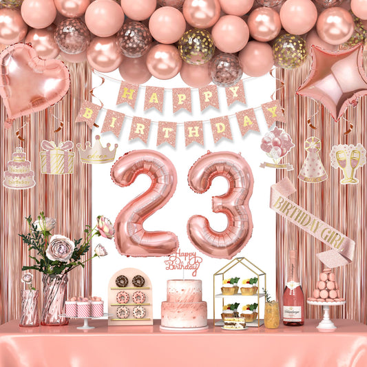 Miidenks rose gold fringe curtain for a dramatic birthday backdrop