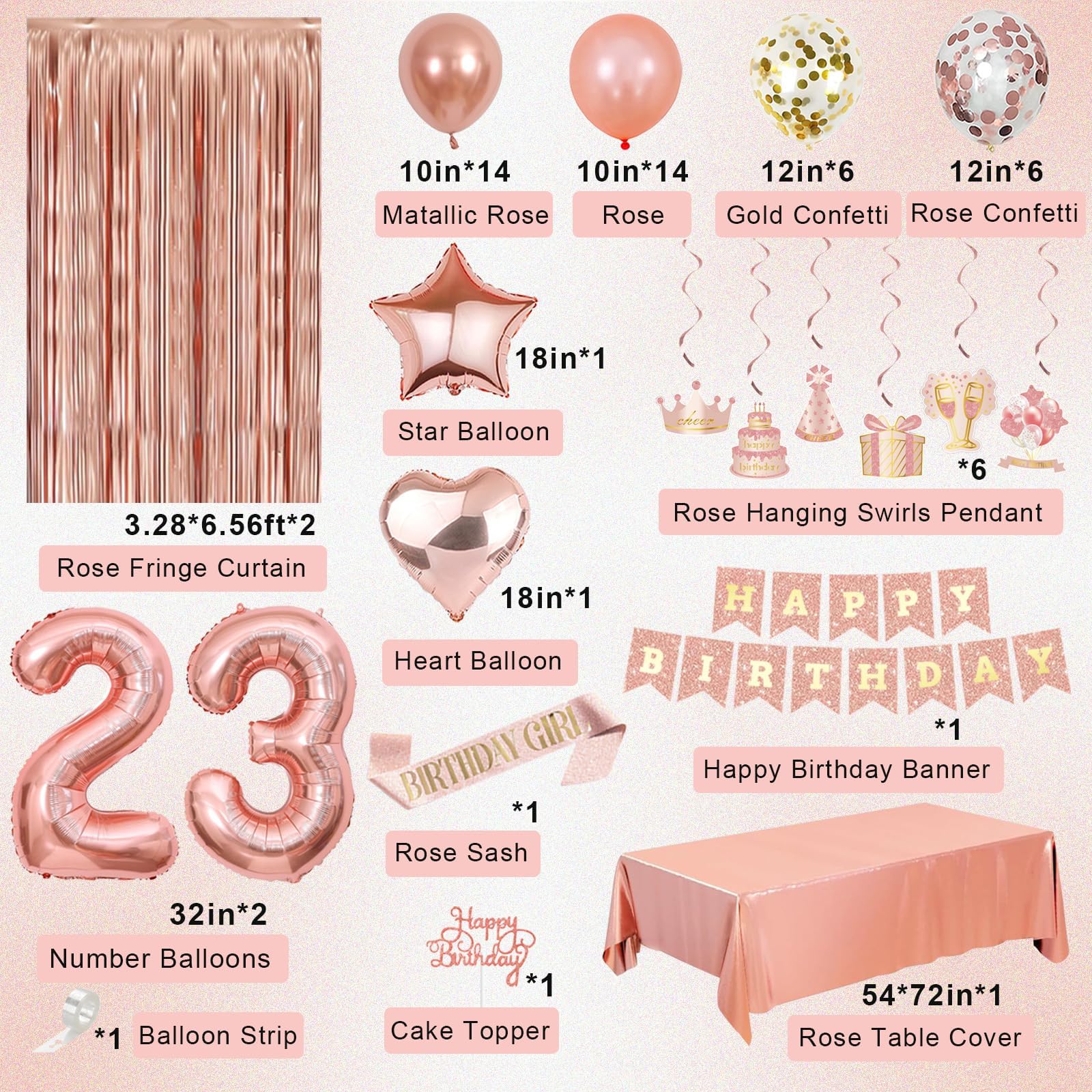 Miidenks rose gold 23rd birthday number balloons for a focal photo moment
