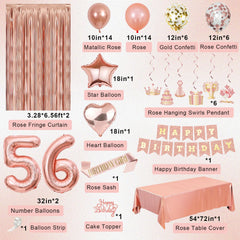 Miidenks 56th birthday number balloons serve as a bold celebration focal point