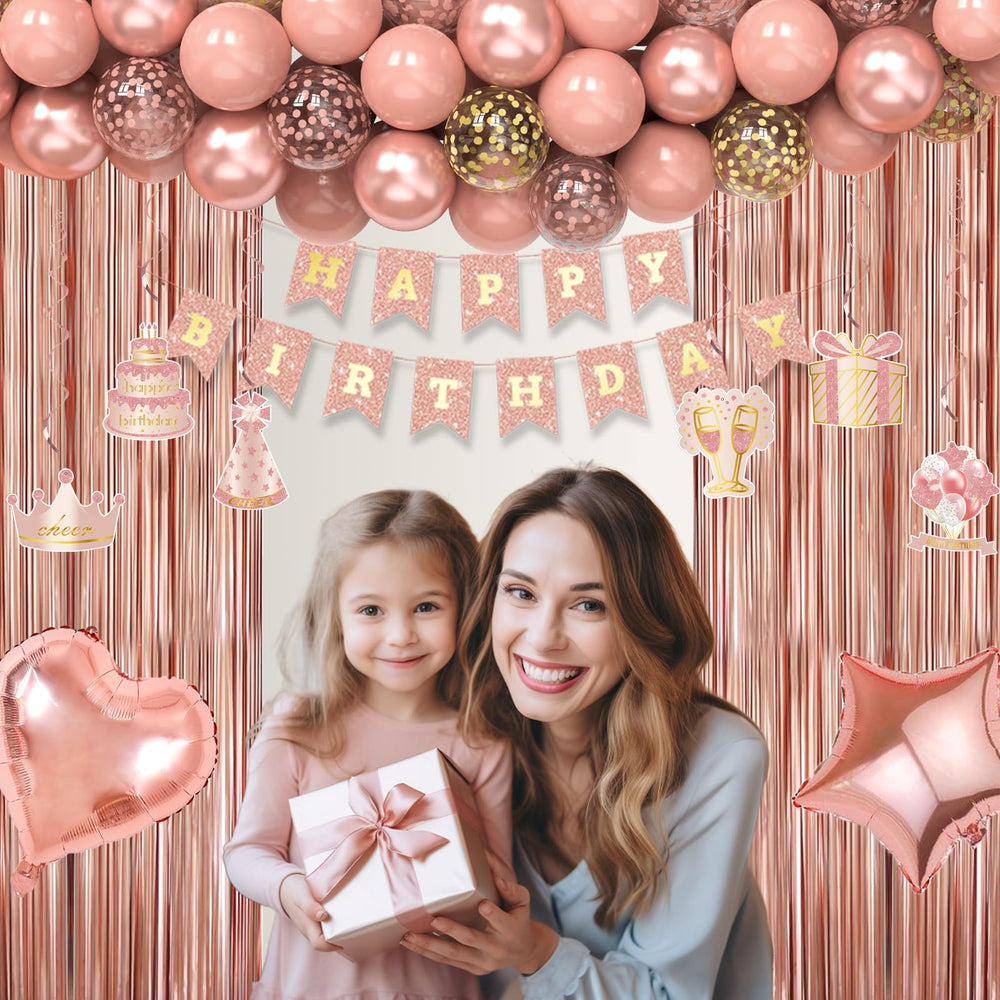 Miidenks rose gold confetti balloons for shimmering accents