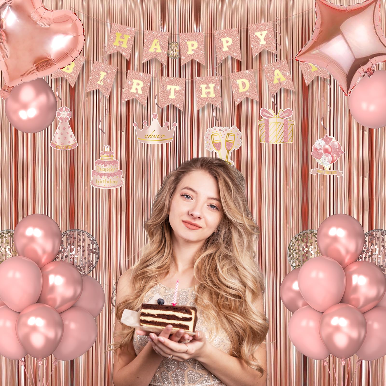 Miidenks metallic rose gold latex balloons provide durable vivid decorations