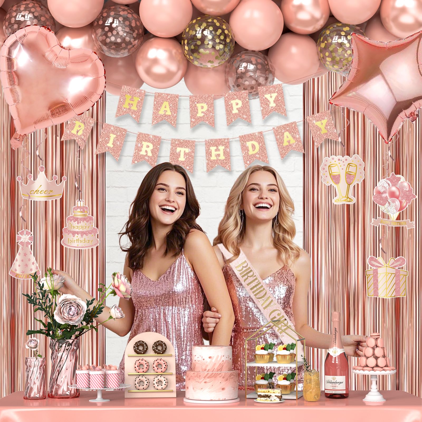 Miidenks rose gold number balloons 70 create a personalized milestone backdrop