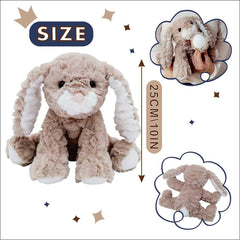 Mikee Fluffie Bunny brown plush with realistic look for imaginative storytelling.