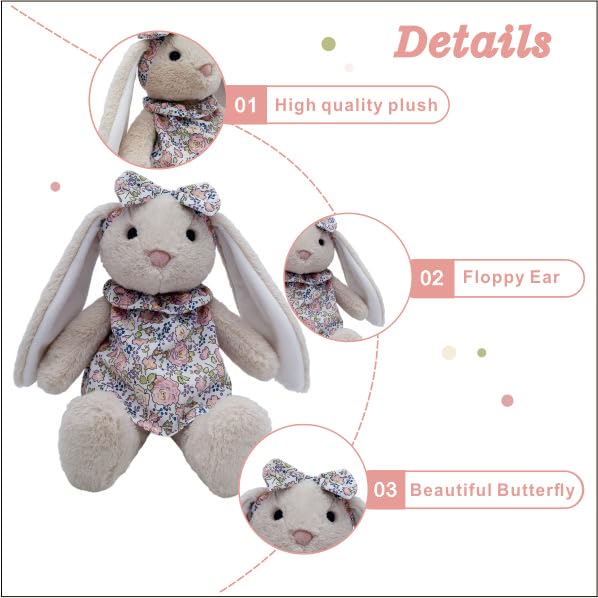Double-stitched seams boost durability on the Mikee Fluffie bunny.