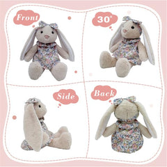 Premium soft fabric Mikee Fluffie bunny designed for gentle hugs.