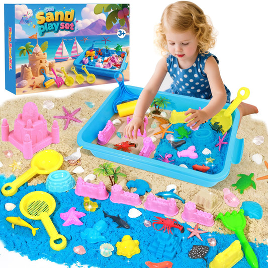 Mikiwon Ocean Sensory Bin with colorful sand and sea creatures for hands-on play