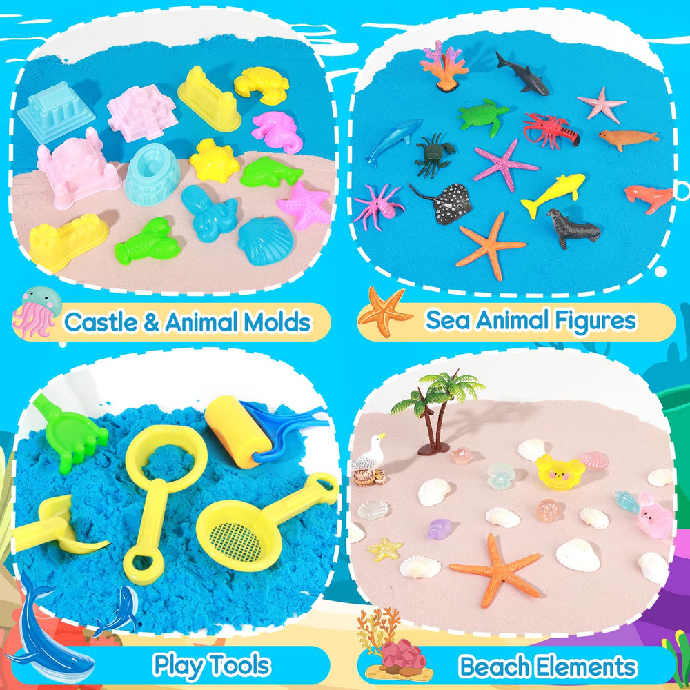 Mikiwon sandbox with lid keeps sand clean and portable