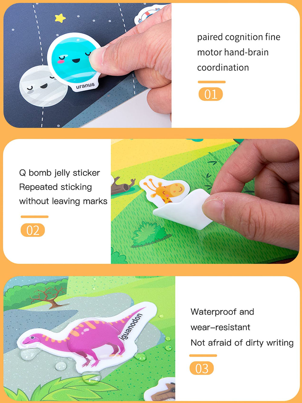 MIKNEKE jelly sticker book transport scene encourages imaginative vehicle play