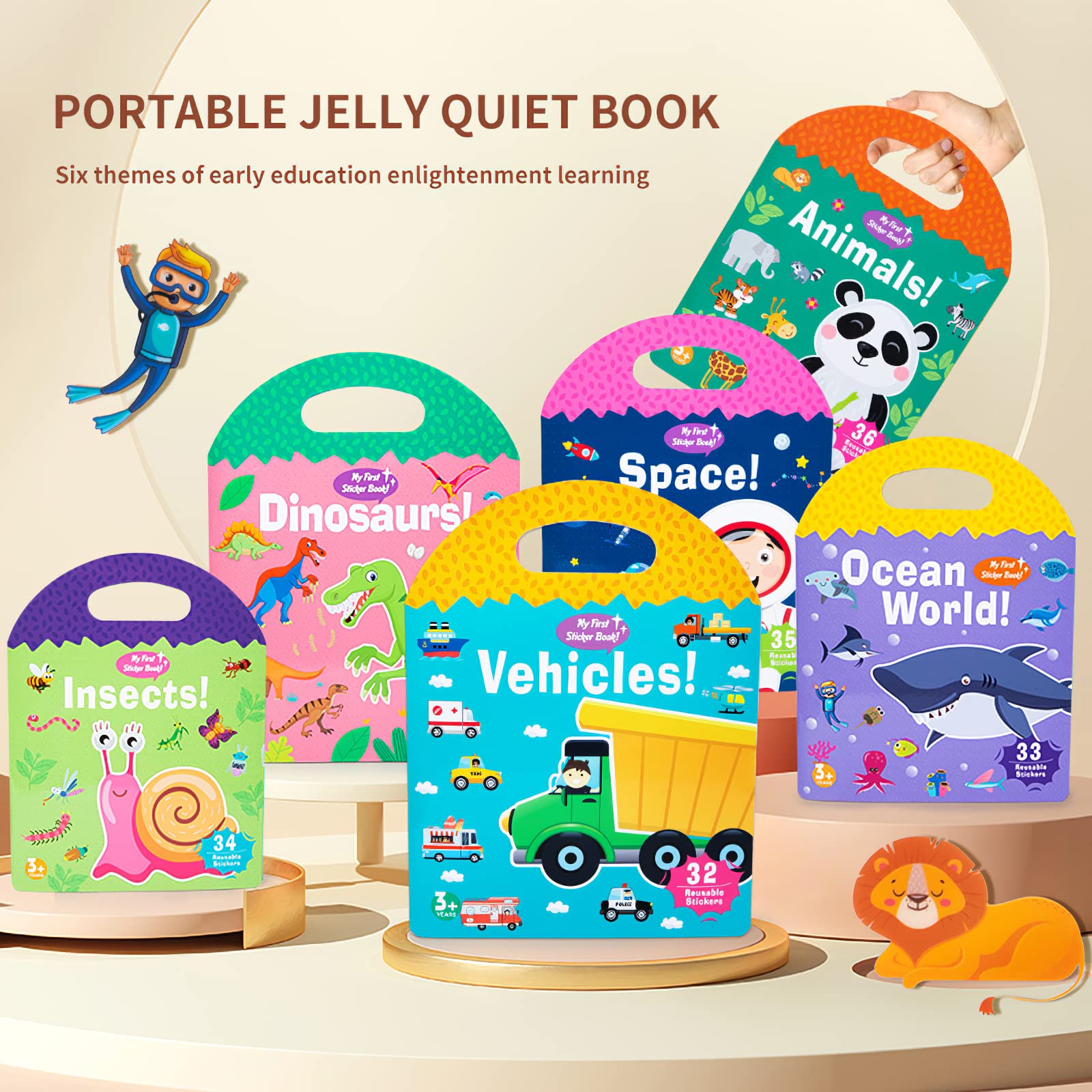 MIKNEKE jelly sticker insects: tactile insect stickers for fine motor practice.