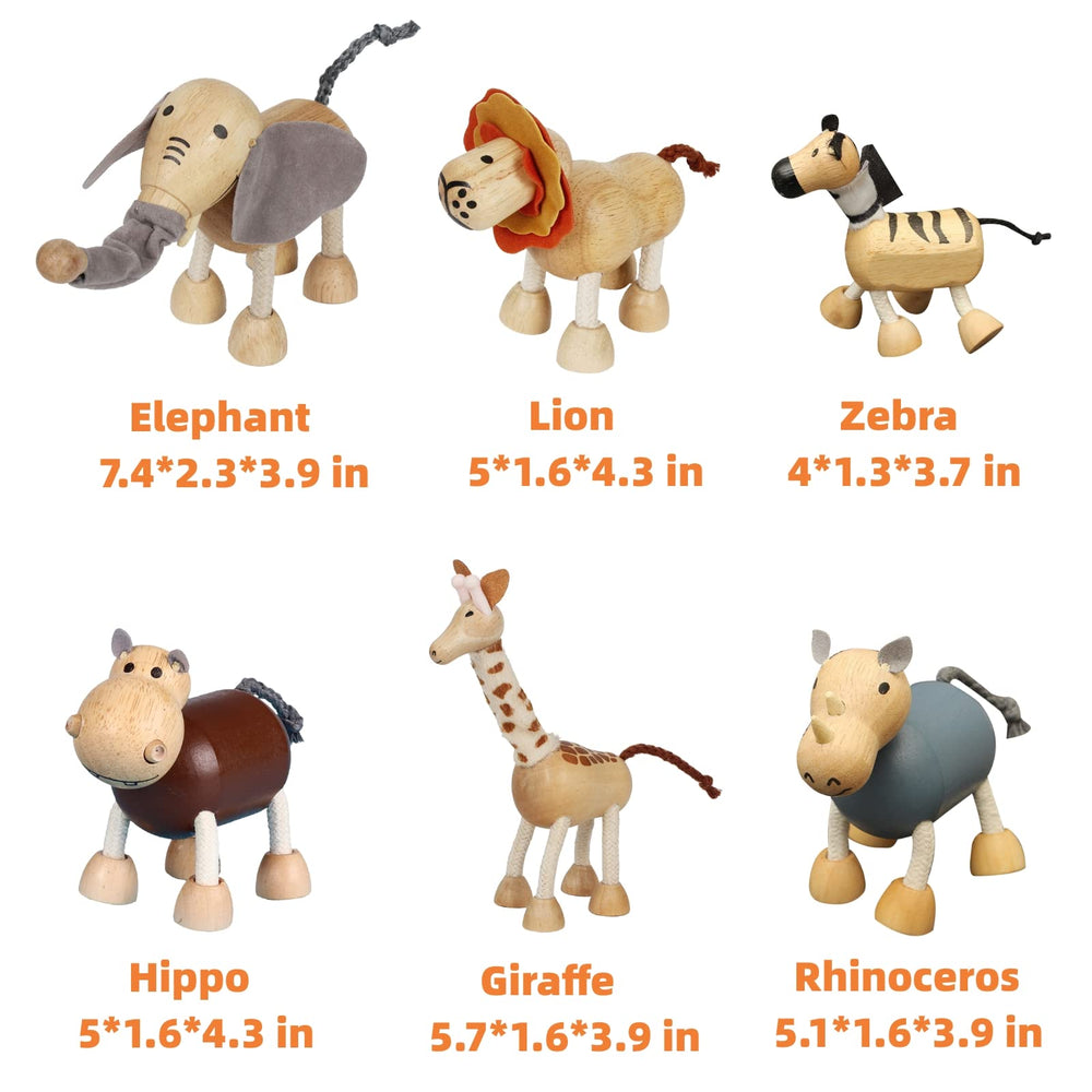MIKNEKE zebra bendable wooden figure enhances storytelling and tactile engagement