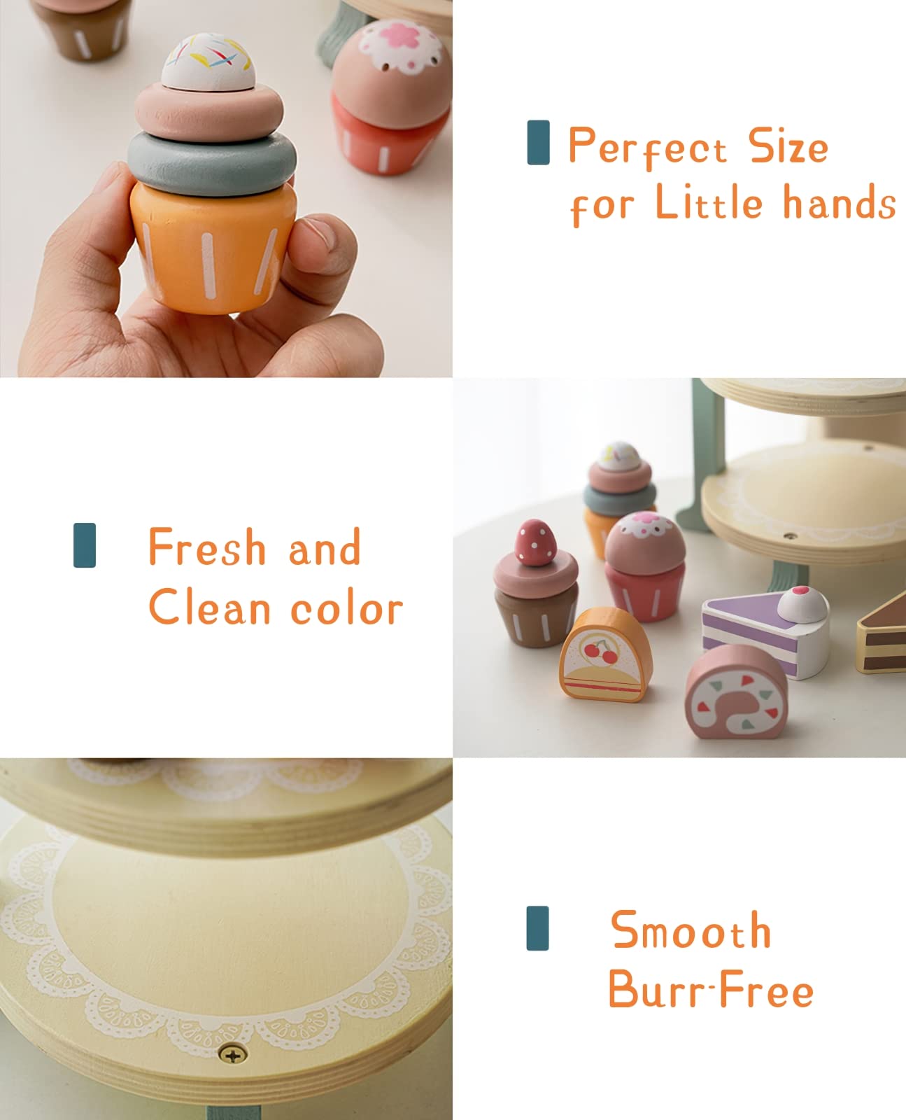 MIKNEKE Montessori wooden play food supports hands-on imaginative learning