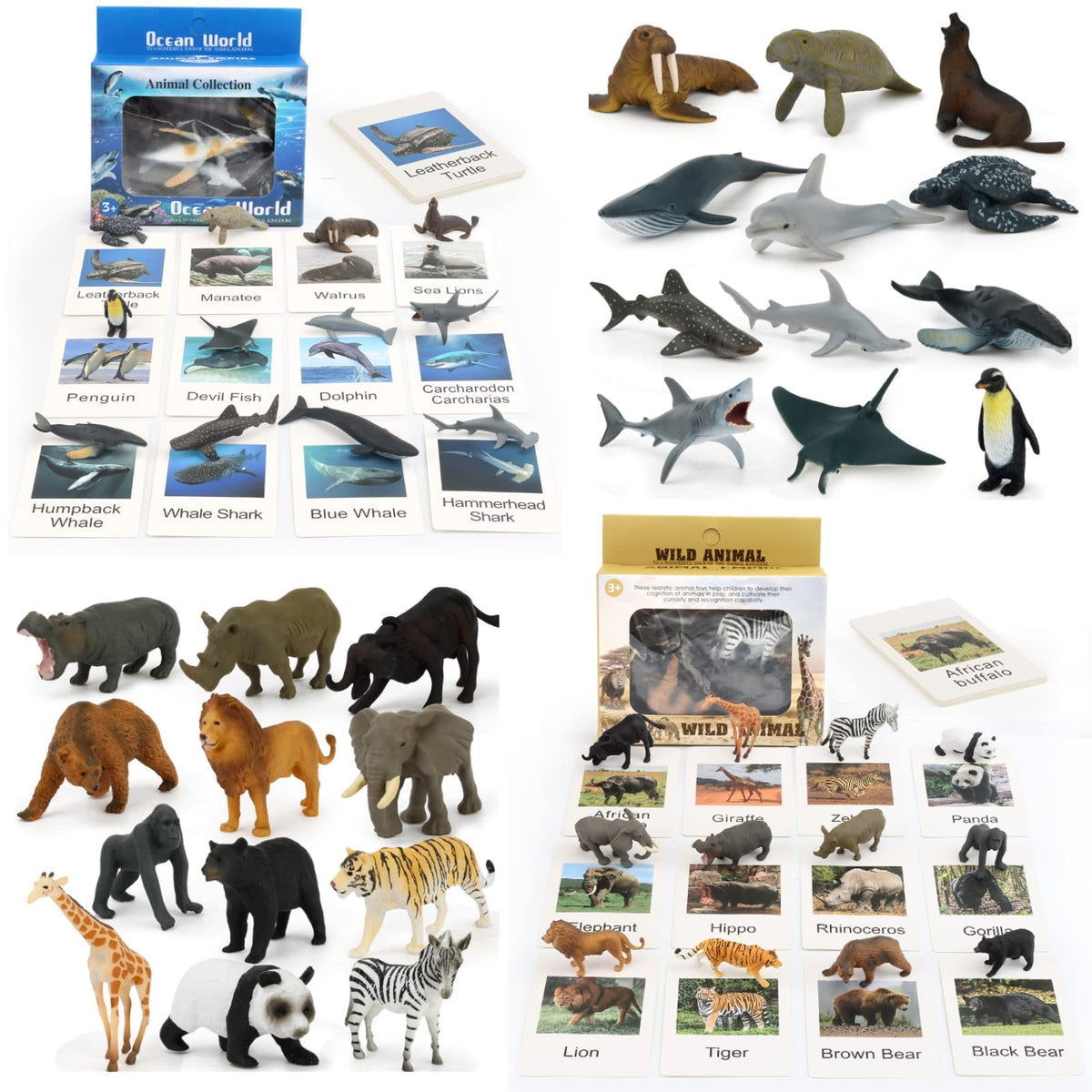 MIKNEKE zoo-sea animal figurines promote imaginative play and early counting skills.