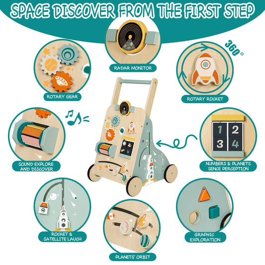 MILEFUN rocket-theme activity center highlights interactive play and exploration.