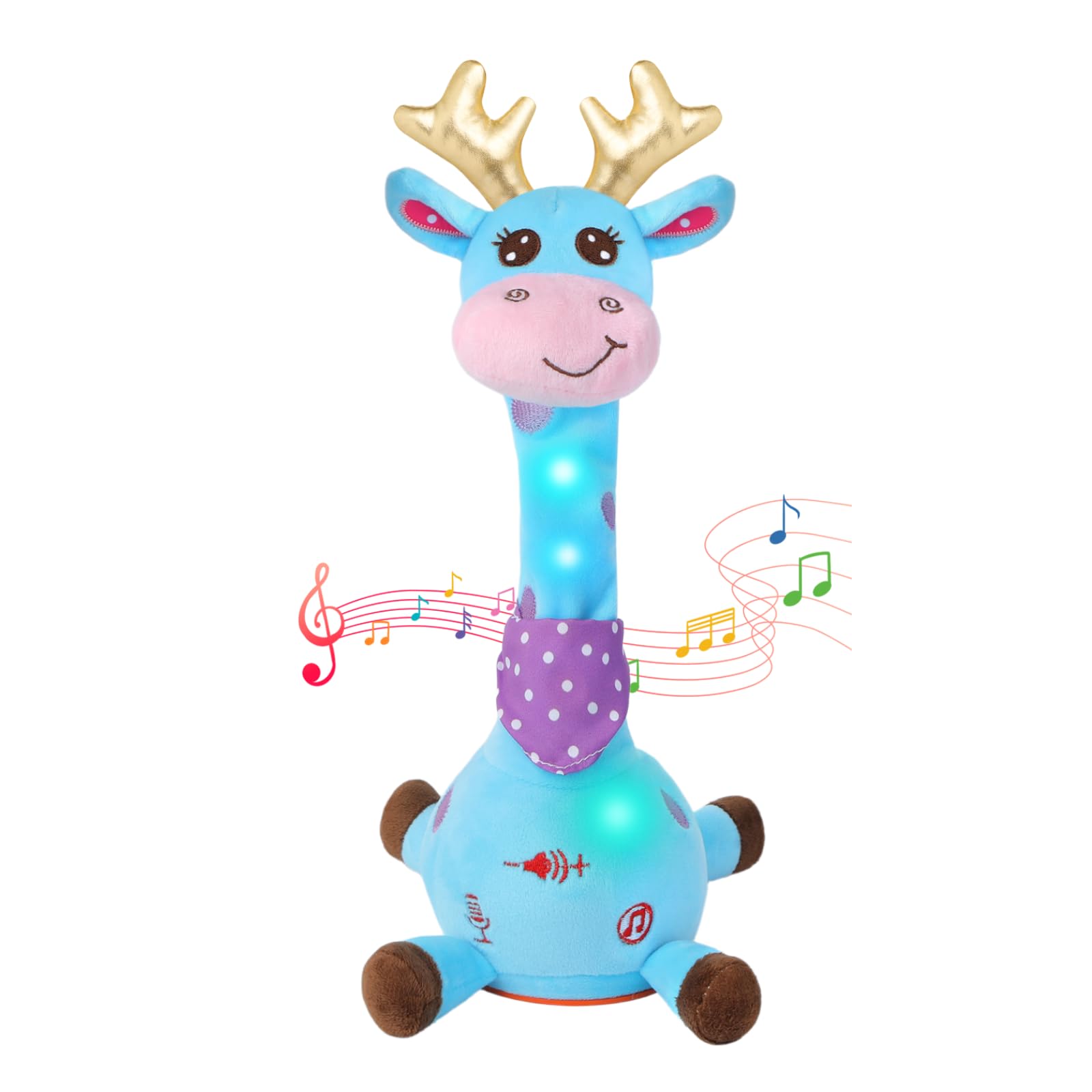 MILEGI Dancing Talking Giraffe Toy front view encourages interactive play