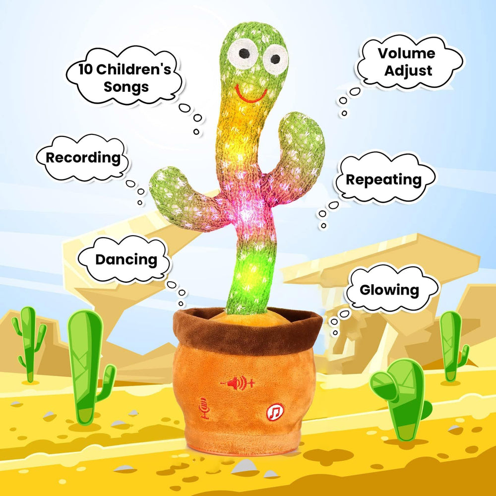 MILEGI cactus toy glows softly for nighttime play and ambience