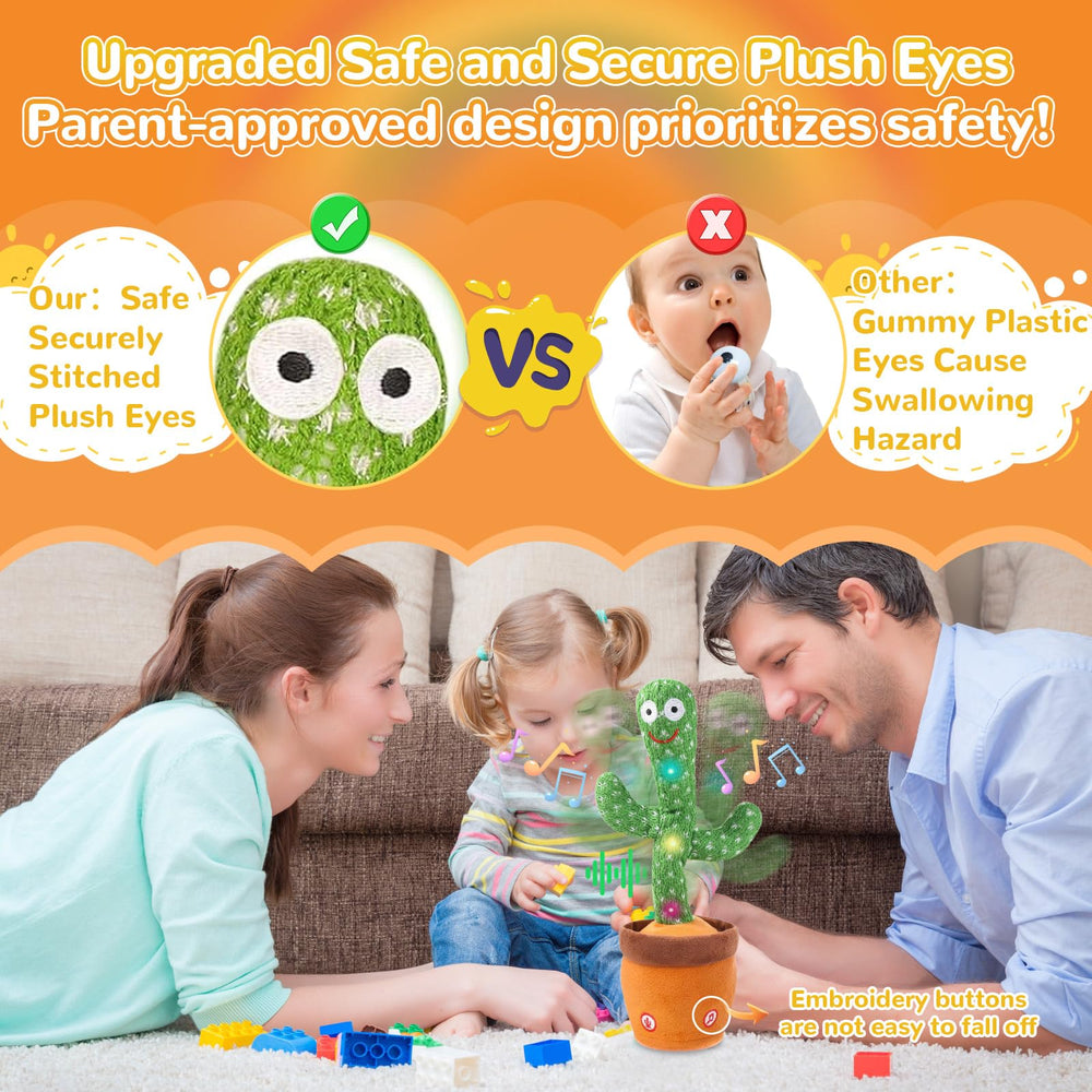 MILEGI cactus toy repeats your words to encourage early language play.