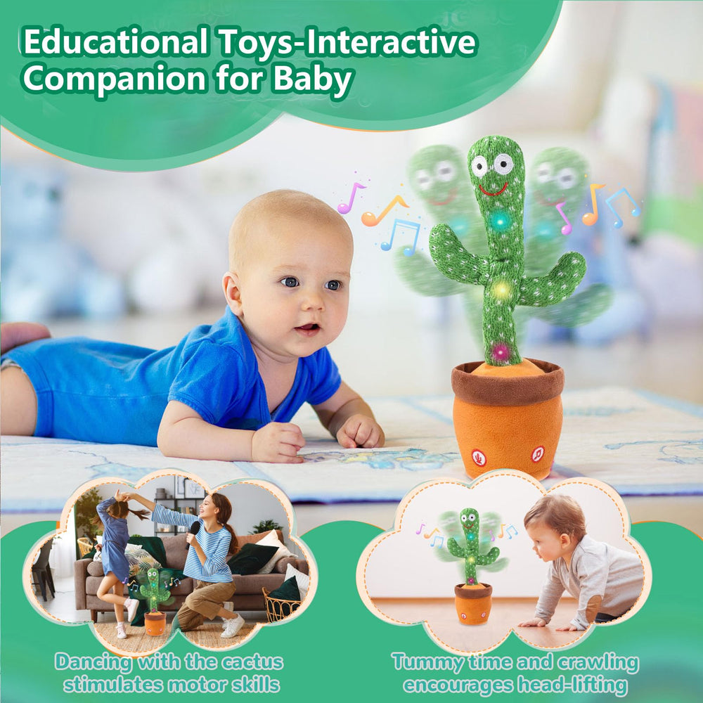 MILEGI plush cactus with embroidered eyes prioritizes safety and softness