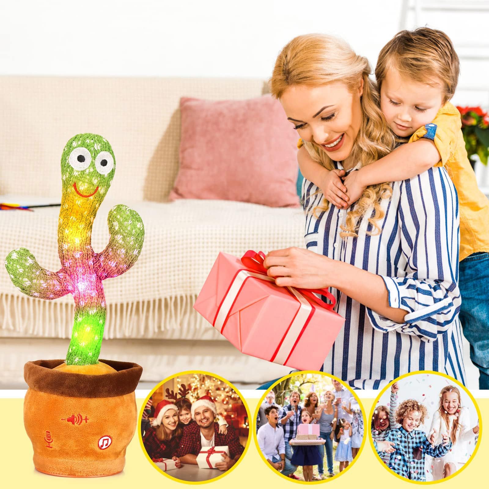 MILEGI repeat-record cactus toy showcases voice repetition and interactive fun