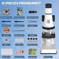 Mileonaim 100x–1200x magnification reveals fine sample details.