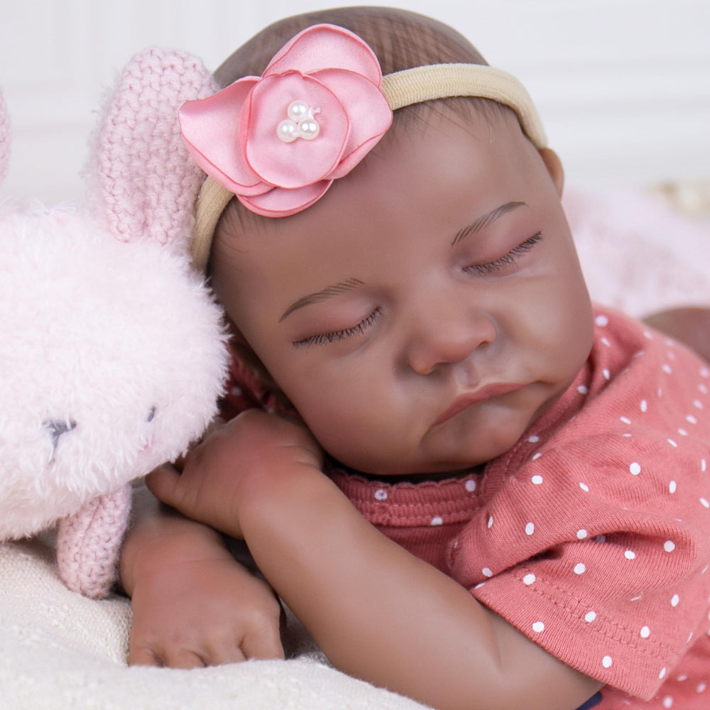 Milidool African American girl doll face-details inviting realistic nurturing role-play.