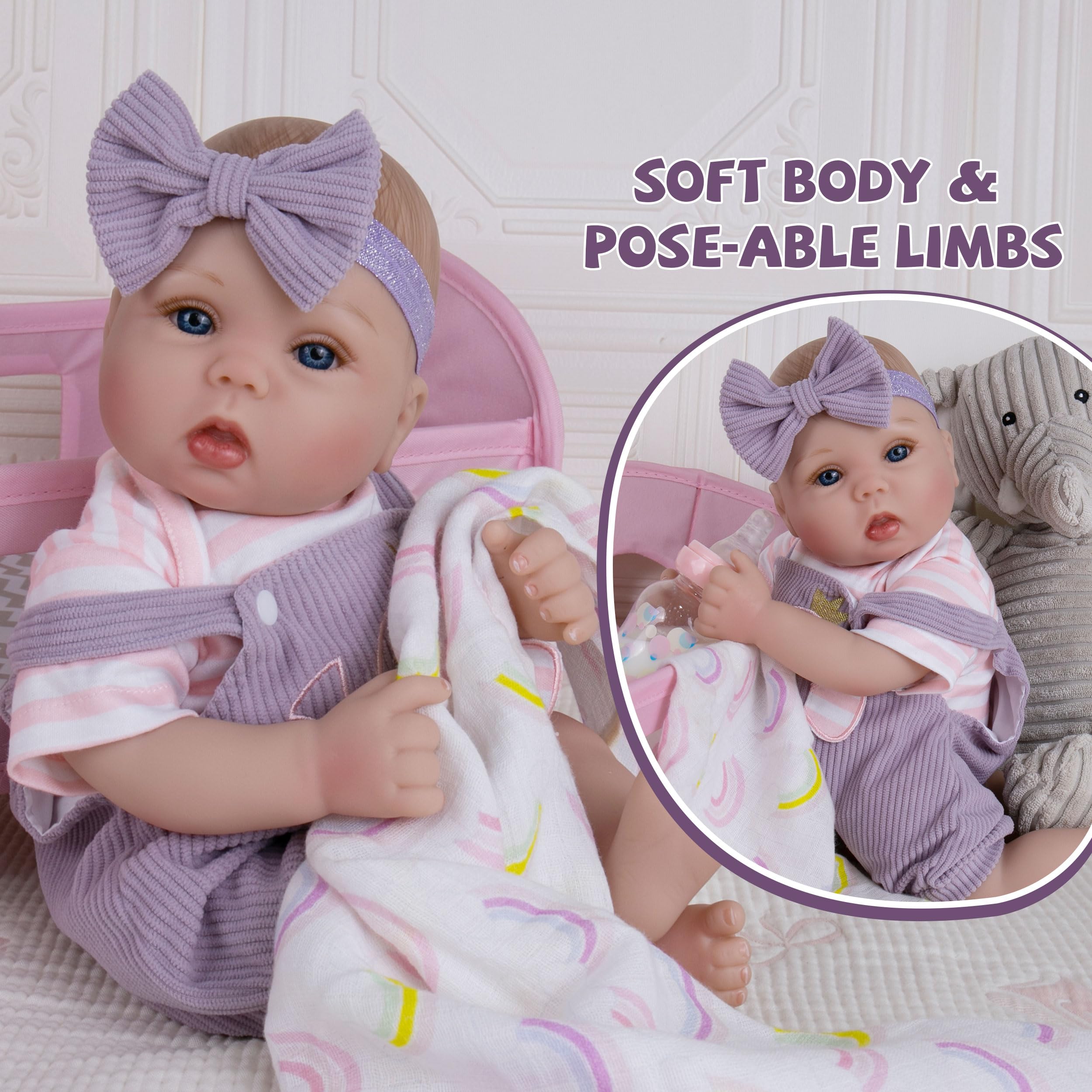 Milidool doll with magnetic pacifier supports soothing bedtime moments