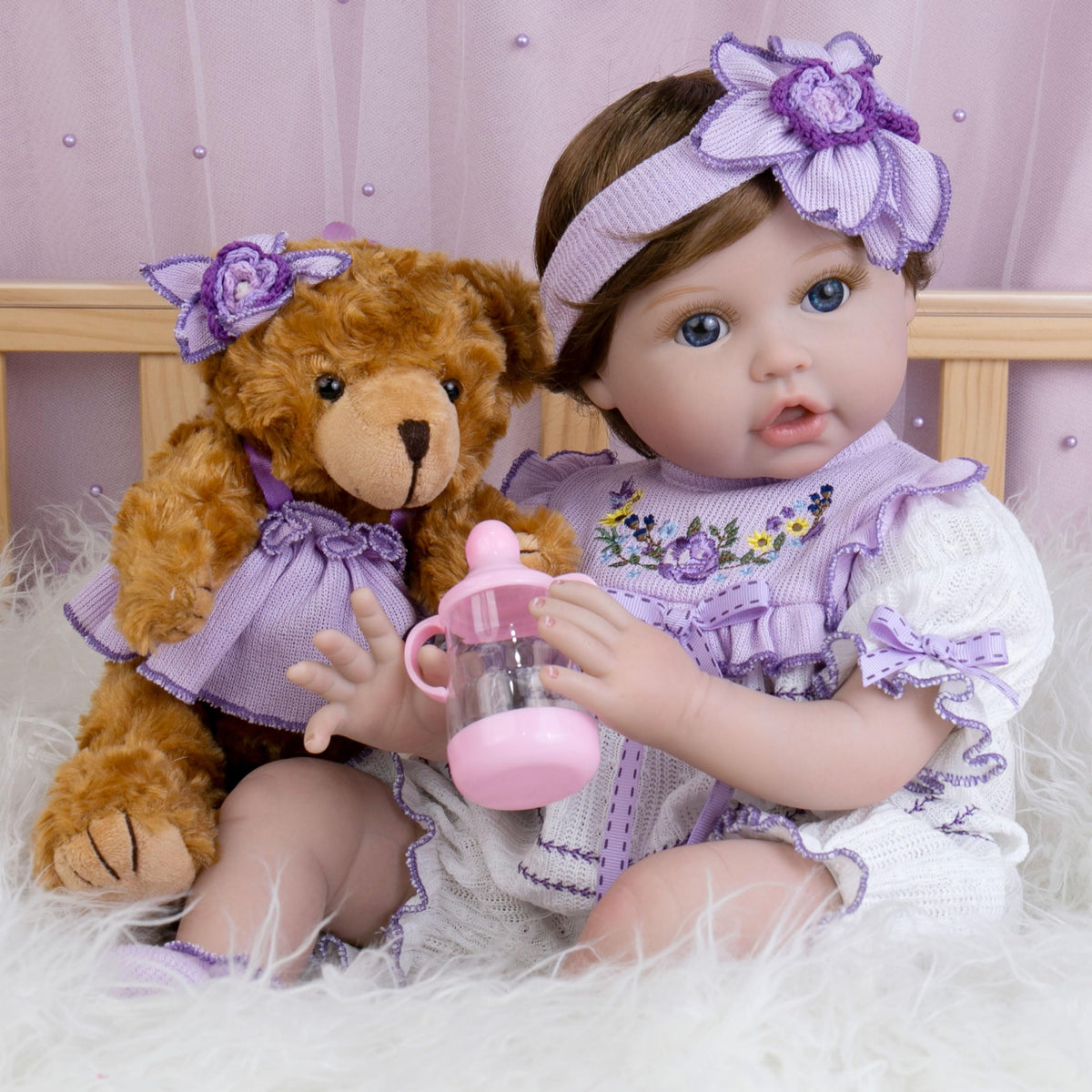 Milidool lifelike baby doll face for realistic cuddle play