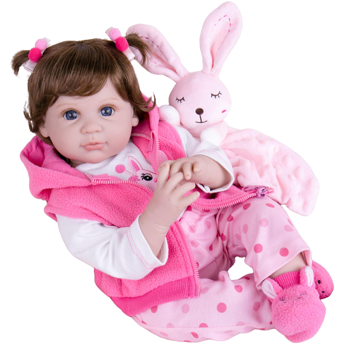 Milidool lifelike doll face closeup with gentle expression for realistic pretend play
