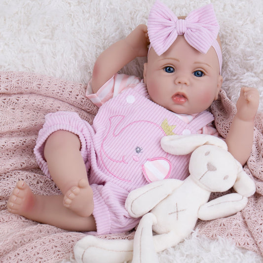 Milidool lifelike doll pink elephant-pattern clothes for cute dress-up experiences