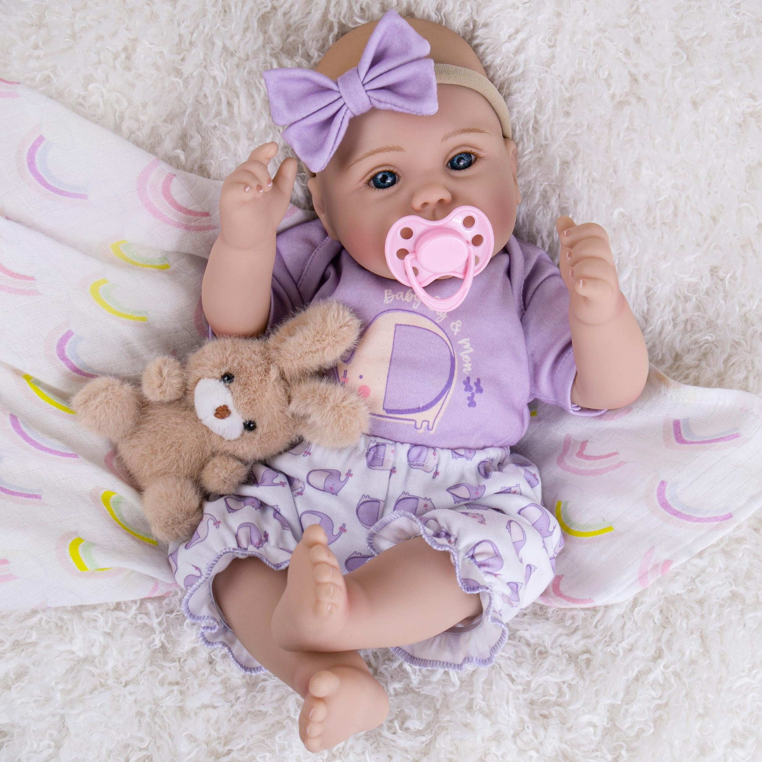 Milidool lifelike reborn baby doll girl, 18-inch realism ideal for imaginative play.
