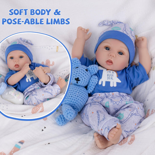 Milidool 18-inch soft-body doll with weighted torso ideal for cuddling.