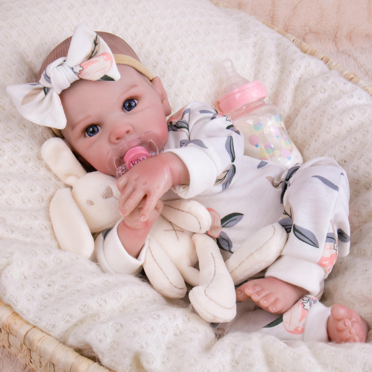 Milidool lifelike reborn doll 20-inch, poseable body for gentle cuddling and dress-up.