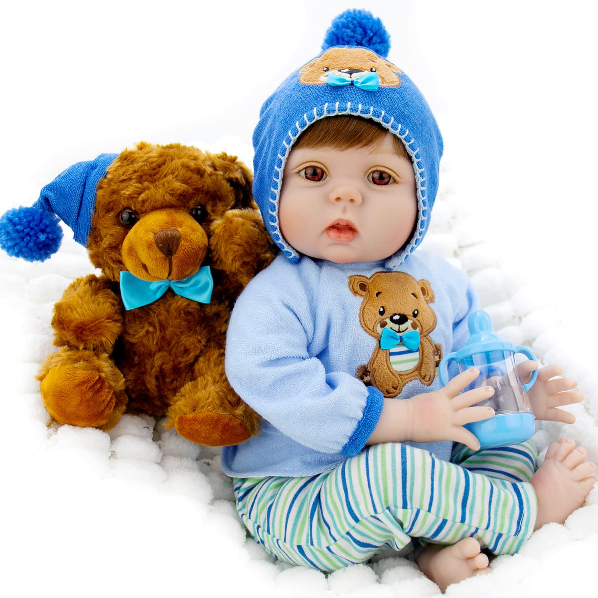 Milidool lifelike reborn doll face close-up shows expressive features for imaginative play