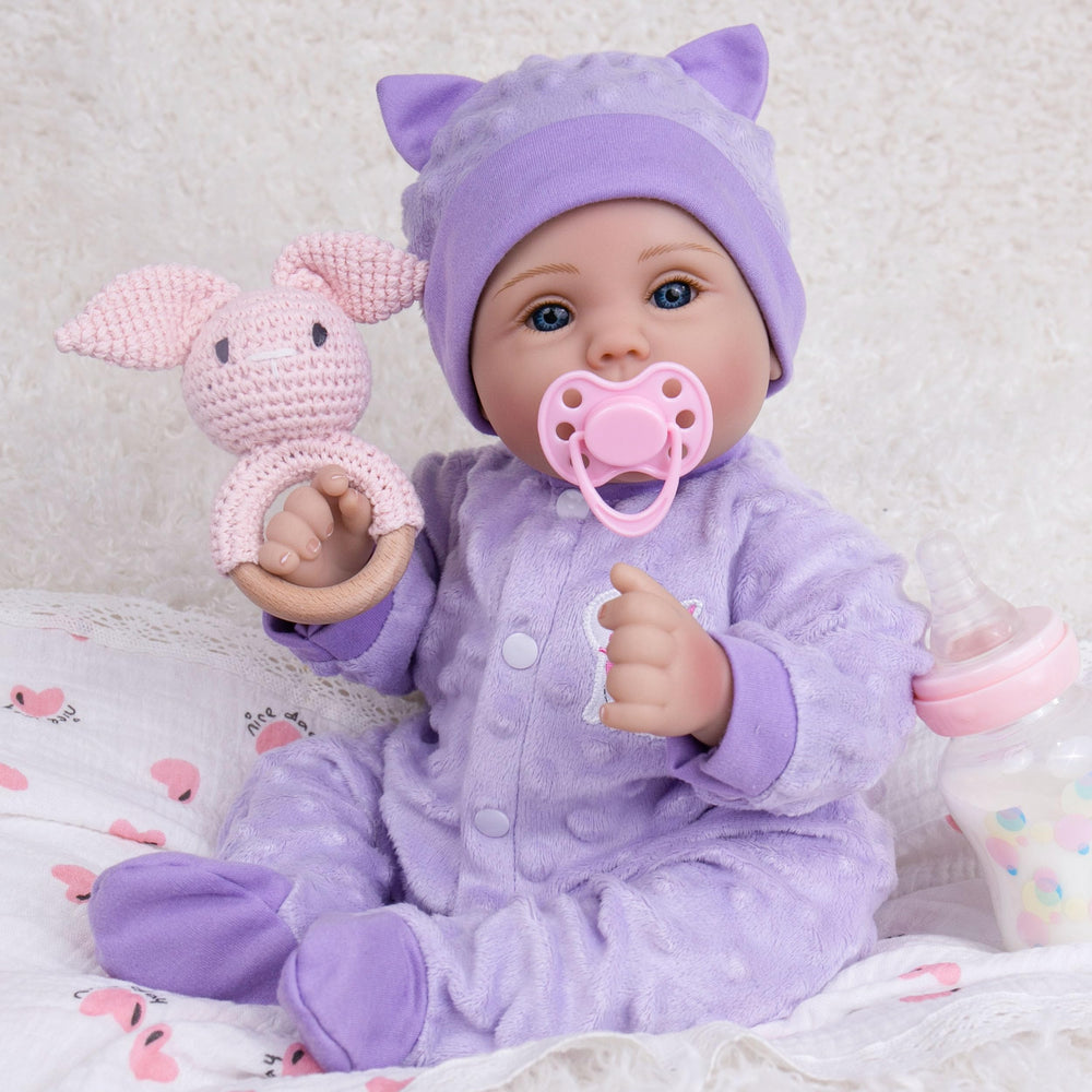 Milidool lifelike reborn baby doll face 18 inch close-up showing realistic expression