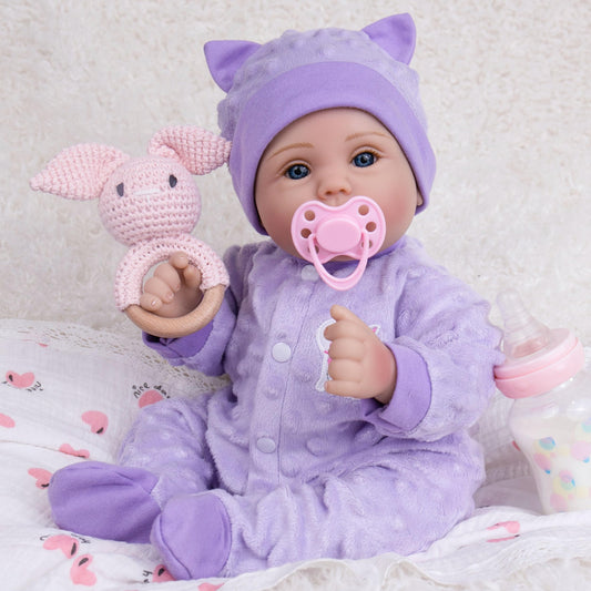 Milidool lifelike reborn baby doll face 18 inch close-up showing realistic expression