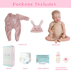 Milidool poseable baby doll in 18-inch size for natural posing.